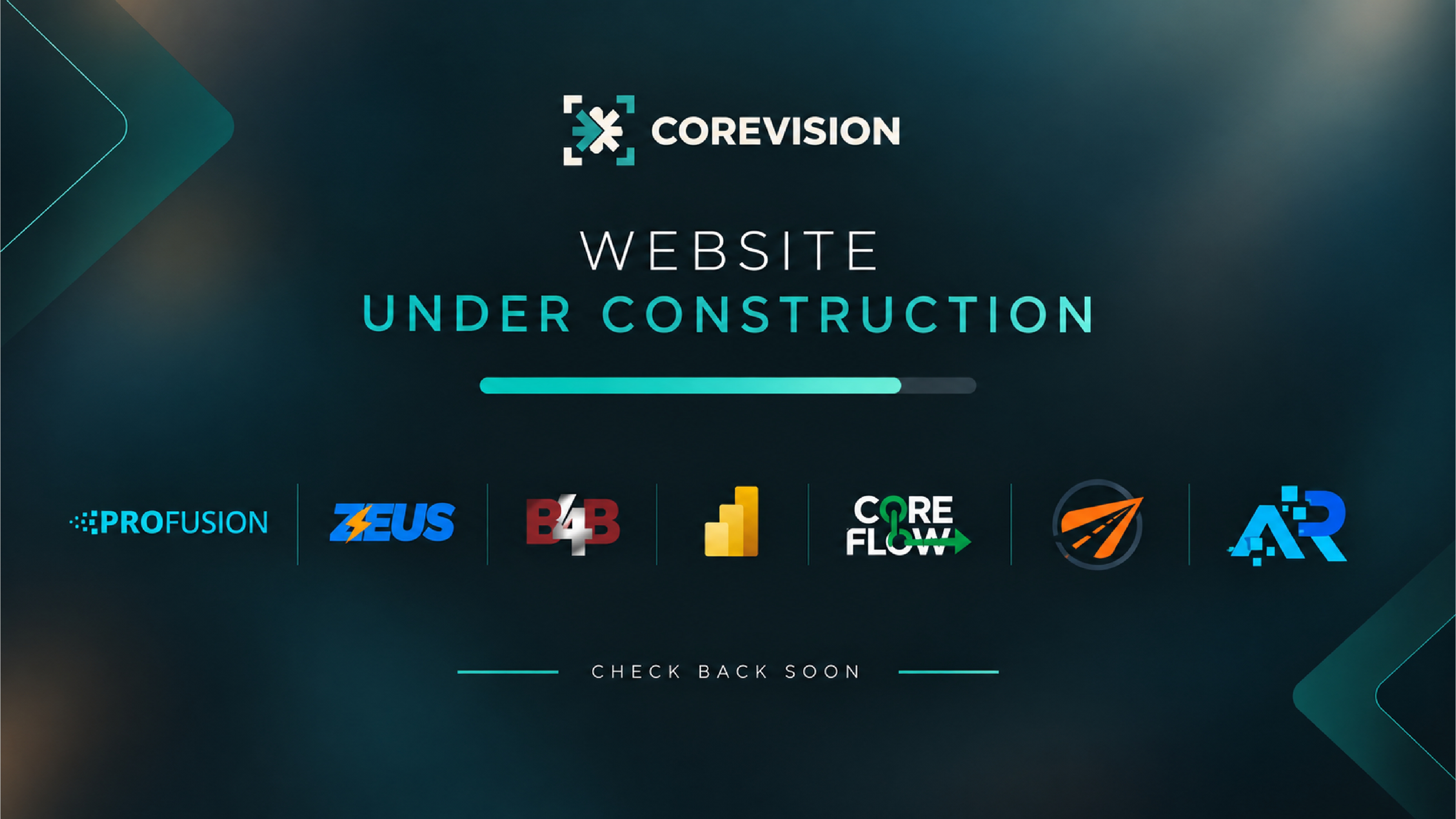 CoreVision under construction landing page